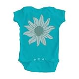 Girl’s Turquoise Blue Onesie with Sunflower Design
