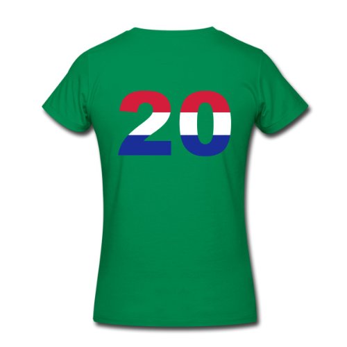 Spreadshirt Damen 20 Netherlands Flag – T-Shirt, kelly green, XL