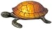Amber Stained Glass Sea Turtle Lamp with Bronzed Metal Base