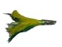 Saltwater Fishing Lure Green and Yellow Feather and Yellow Vinyl Skirt With Slant Head Fishing Lure FREE SHIPPING AND 50% CUSTOMER APPRECIATION DISCOUNT!
