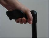 Palm Grip Adjustable Folding Walking Cane - Black - Left Hand