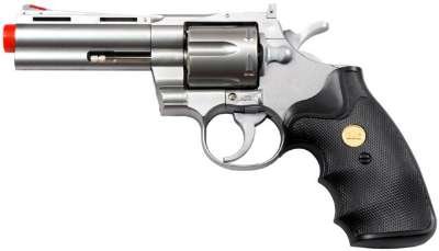 Team SD UG138SR Airsoft Barrel Gas Revolver, Silver, 4-Inch
