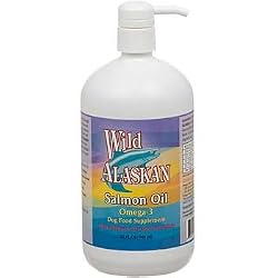 Wild Alaskan Dog Food Supplement, Salmon Oil, Omega-3, 32-Ounce Plastic Jar