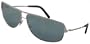 Dolce & Gabbana D&G 423S D93 Fashion Aviator Sunglasses, Silver Frame/ Gray Lenses