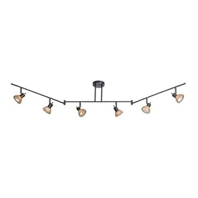 Spot Light - 6 Light Track Spot Lighting Fixture - Dark Bronze - Brushed Cognac Beige... by Vaxcel Lighting