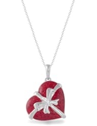 Womens Sterling Silver Diamond Pendant Necklace (0.02 cttw, I-J Color, I2 Clarity), 18"