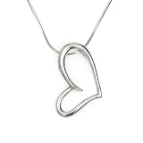 Olive N Figs Sterling Silver 'Falling in Love' Heart Pendant Necklace with 18 Sterling Silver Shiny Snake Chain