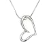Olive N Figs Sterling Silver 'Falling in Love' Heart Pendant Necklace with 18" Sterling Silver Shiny Snake Chain