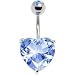 December 14mm Heart Solitaire Birthstone Belly Ring