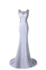 Chiffon/Satin Lace Sequined Beaded Sheer Mermaid Evening Dress/Homecoming Dress/Prom Dress/Party Dress/Wedding Dress 