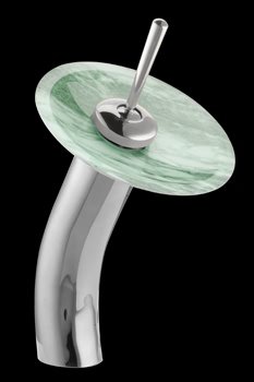 Faucets Chrome Brass, 12 inch Waterfall Faucet, Malachite Disk