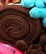 Karma Living Pom Pom Cotton Throw - Chocolate Brown