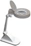 15" TABLE LAMP WITH FLIP-TOP 4" MAGNIFIER, 2X,WHITE:MG-99257