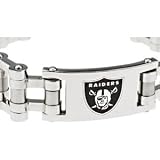 Clevereve's Stainless Steel 08.00 Inch Oakland Raiders Team Logo Bracelet