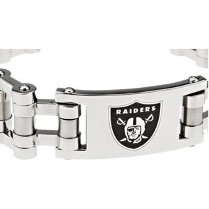 Clevereve's Stainless Steel 08.00 Inch Oakland Raiders Team Logo Bracelet