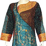 Evening Wear - Womens Caftans Dress Long Sleeve Gown in Cotton Size S (kftn578)