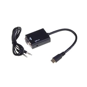 Mini HDMI to VGA + Aduio HD Conversion Cable Adapter Connector