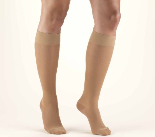 Truform Women's Lites 15-20 Mmhg Knee High Support Stockings - Large - White
