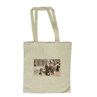 DOGS HARNESED TO CART - Long Handled Shopping Bag - Shopping Bag