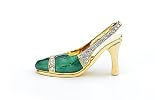 Swarovski Crystal Green High Heel Business Card Holder