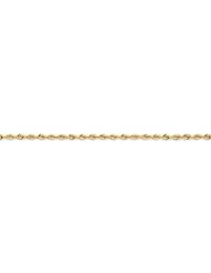 14k Yellow Gold 9.00 Inches 2.25mm Wide D/C Quadruple Rope Chain Anklet. Weight: 3.58 Grams - 30 Day Money Back Guarantee