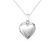 Sterling Silver Children's Hand Engraved Heart Locket Pendant, 13