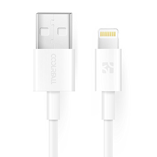 [Apple MFi Certified] Coolreall 1M/3ft Lightning to USB Cable for iPhone 6s 6 Plus 5s 5c, iPad Mini 4 3 2 /iPad Air 2, iPod Touch 5th gen / 6th gen, Nano 7th gen - White