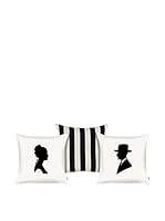 Apolena Set Funda De Cojín 3 Uds. (Negro/Blanco)