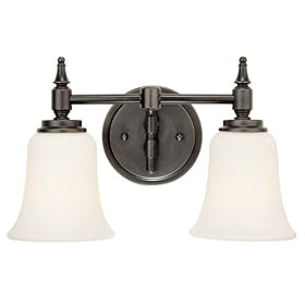 Oil-Rubbed Bronze 13 3 4 Wide Two Light Bathroom Fixture from Fixtures