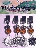 Mum s Creations TCW6 Tablecloth Weights-Sun charm- topaz glass