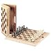 Deluxe Wooden Chess, Checkers & Backgammon Set (Oak)