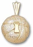 Illinois Fighting Illini I Basketball Pendant - 10KT Gold Jewelry