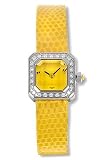 Corum 137-425-47-0025-EB34 Sugar Cube Yellow Dial Leather Lizard Women's Watch