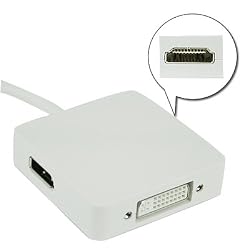 HDE &reg; Mini DisplayPort to HDMI DVI DisplayPort 3-in-1 Adapter