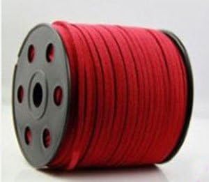 Red Faux Leather Suede Necklace Bracelet Lace Cord Ultra Microfiber Hand Knitted Strap