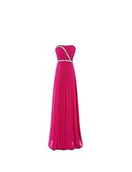 Strapless Chiffon Crystals Beaded Crystal Evening Dress 