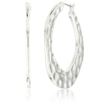 Nine West Silver-Tone Plated Hammered Textured Clic