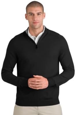 Aquascutum Golf Men's Funnel Neck Half Zip Sweater Small Black