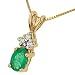 Oval Emerald (.45ct) and Diamond (.04ct) Pendant w/Chn