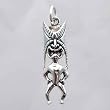 Three Dimensional Tropical Polynesian Tiki Charm in Sterling Silver, #11531