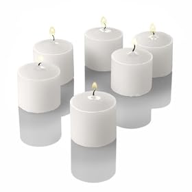 Set of 72 Votive Candles 10 Hours, White Unscented