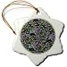 Green Bean Tomato Salad Collage in Neon - 3 Inch Snowflake Porcelain Ornament