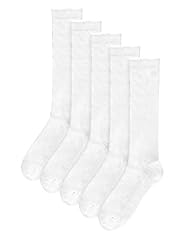 5 Pairs of Textured Butterfly Knee High Socks