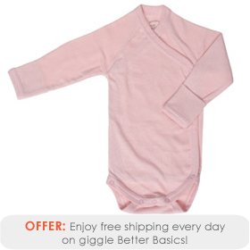 giggle Better Basics Long-Sleeve Baby Bodysuit, Organic Cotton