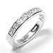 Princess Cut Diamond Alternating with Round Diamond Wedding Band or Stacking Ring Channel Set Part Way in Platinum, Ring Size 6.25 (Tw 1.05)