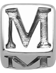 Persona Sterling Silver Sterling Silver Initial "M" Charm fits Pandora, Troll & Chamilia European Charm Bracelets