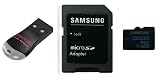 Samsung 32GB Class 10 MicroSDHC High Speed Memory Card with SD Adapter and SanDisk MobileMate USB Reader