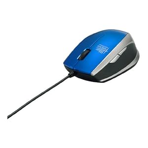 【クリックで詳細表示】iBUFFALO BlueLED有線マウス 超高感度 5ボタン USB ブルー BSMBU02BL
