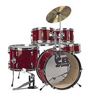 MusicalInstruments: CB Drums Junior 5 Piece Drum Set with Cymbals   Wine Red