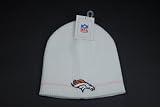 Denver Broncos White with Pink Stripe Knit Beanie Cap Winter Hat